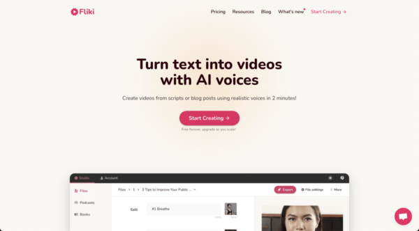 Fliki.ai – Turn your text to video - AI tools that support you