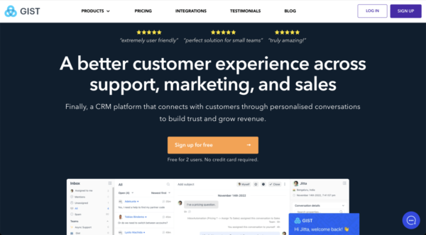 Gist.com – Deliver the best AI customer experience - AI tools that support you