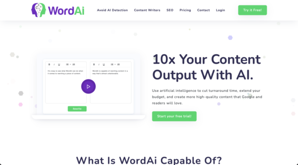 Wordai.com – AI sentence restructuring - AI tools that support you