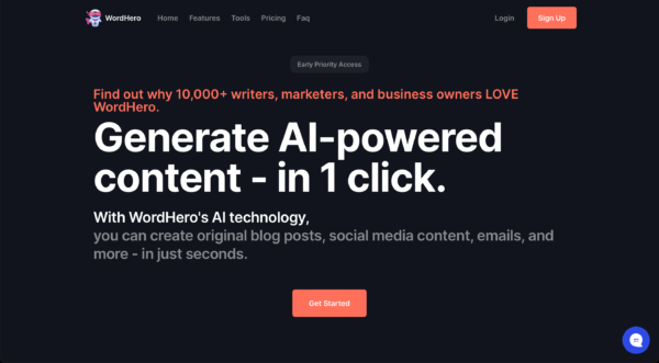 Wordhero.co – Generate power content easy now