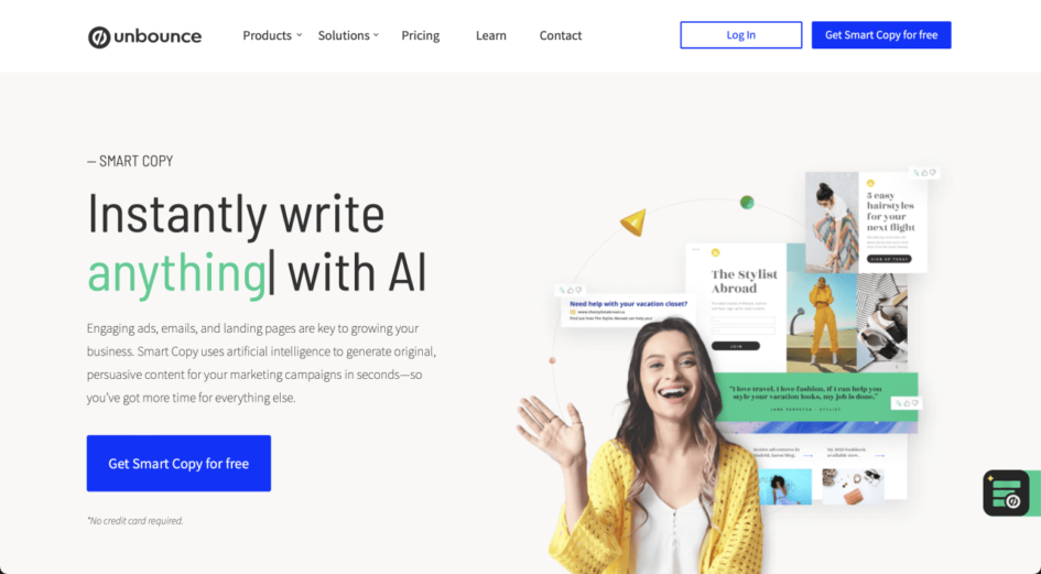 unbounce smart copy - content for brands
