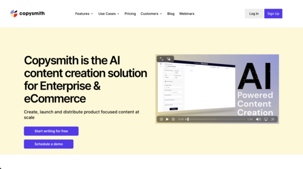copysmith.ai- Homepage Screenshot